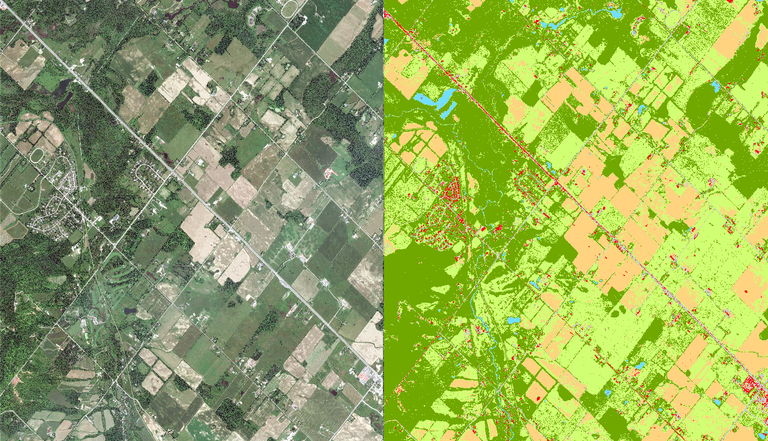 Classified land cover map of the Regional Municipality of Peel